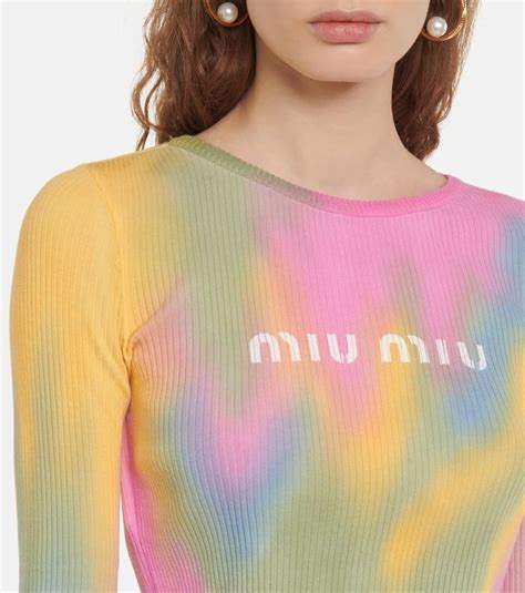 miu miu tie dye suede top|farfetch miu shirts.